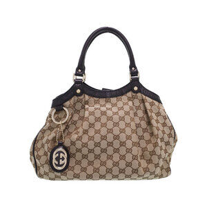Gucci Sukey Tote Shoulder Bag GG monogram canvas leather Beige Brown